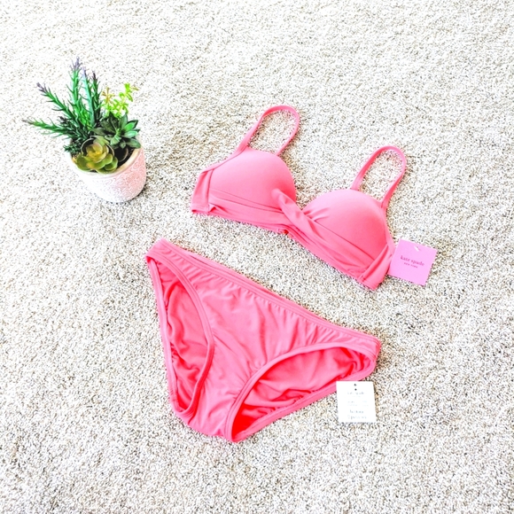 kate spade Other - Pink Kate Spade Peony Pink Two piece Swimsuit